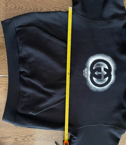 GUCCI authentic new cotton jersey hoodie sweatshirt size small mens black - Picture 9 of 11