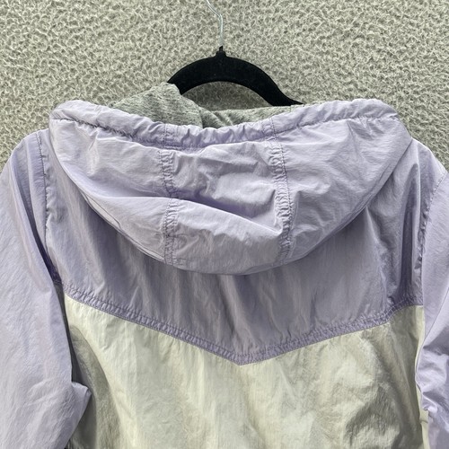 Abercrombie&Fitch Windbreaker Jacket Women Medium Lavender Blue Hooded Full Zip - Picture 7 of 15