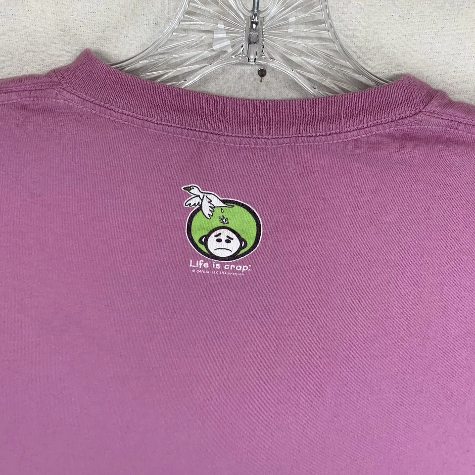 Camiseta divertida para mujer talla mediana OUT OF WINE LIFE IS CRAP humor púrpura claro Foto 3 de 4