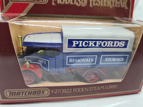 Matchbox Models of Yesteryear Y-27 1922 Foden Steam Lorry Pickfords New Vintage - Picture 5 of 7