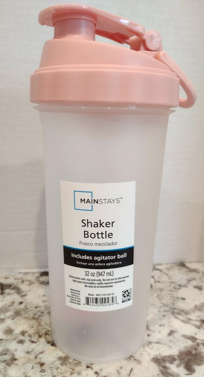 Mainstays 32 Oz. Shaker Bottle Blender Agitator Ball And Strainer