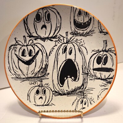 Spectrum Designz Jack O lantern 8.25'' Appetizer Salad Plate Halloween Pumpkin
