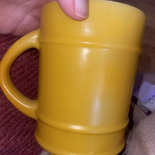 Vintage Fire King Anchor Hocking Yellow Barrel Coffee Cup Tea Mug Oven Proof USA