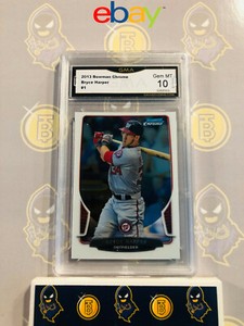 2013-Bowman-Chrome-Bryce-Harper-1-10-GEM-MINT-GMA-Graded-Baseball-Card