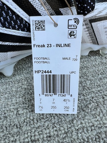 adidas Freak 23 Inline Black / White Men's Football Cleats 7.5 US Size NWB - Picture 11 of 12