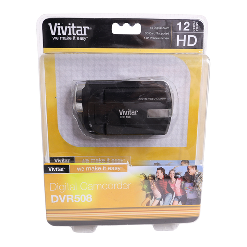 Vivitar HD Digital Camcorder DVR508 - 12 Mega Pixels -Sealed On Card - Picture 1 of 3
