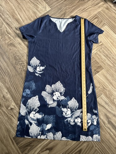 Women Casual Short Sleeve V Neck Loose Midi Dress Floral Print Shirt Dress - Bild 7 von 7