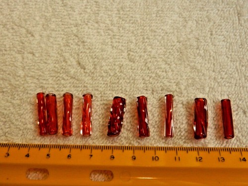 1970's VIN FURNACE GLASS DUSKY CRANBERRY Tube Beads VARIOUS LENGTHS AND SIZES - Picture 6 of 6