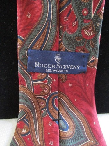 100% Italian Silk Roger Stevens  paisley  necktie - Picture 3 of 4