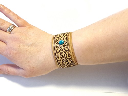 Bracciale corteccia di betulla legno braccialetto ornamento eco prodotto biologico fatto a mano - Foto 2 di 17