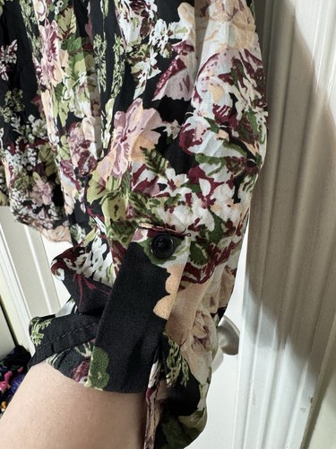 Liberty LOVE 3XL Black Floral Blouse Lace Sheer Whimsigoth Romantic Fairy Plus - Picture 7 of 12