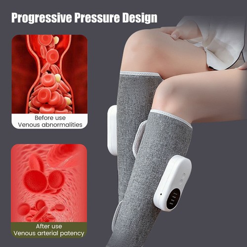 Leg Massager Cordless Calf Air Compression Massager W/ Heat Pain Relief 3 Modes - Picture 9 of 19