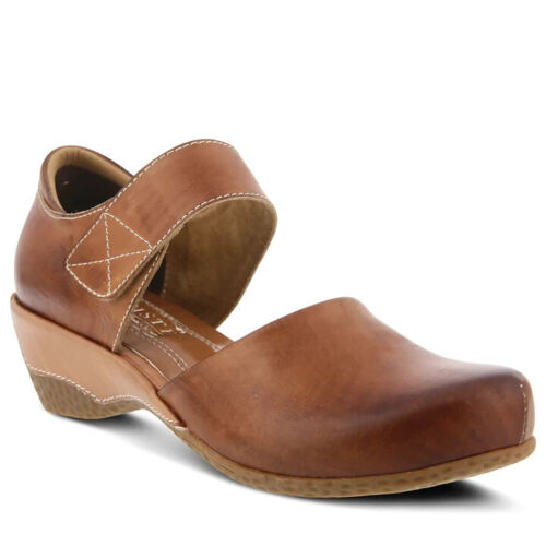 L'ARTISTE GLOSS MEDIUM BROWN LEATHER MARY JANE CLOSED TOE DRESSY CASUAL SIZE 39