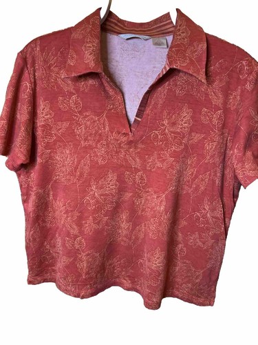Tommy Bahama Vintage Damen Seide/Baumwolle Kragen Bluse 12/14