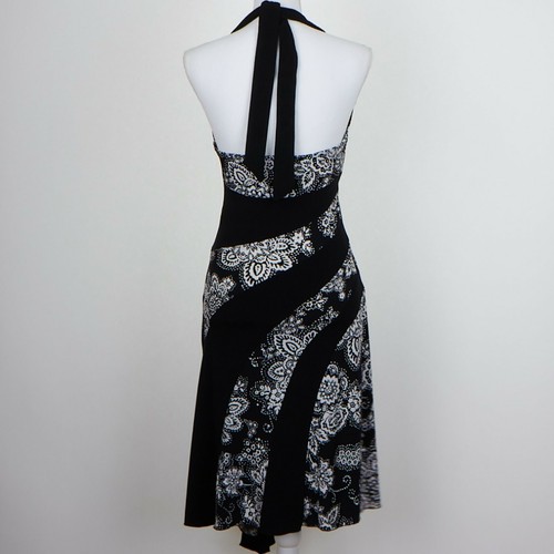 LOVE TEASE Women's Midi Black Dress Floral Formal Party Sleeveless Size M USA - Picture 3 of 9