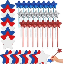 45 Pcs  Sequin sparkly Pens with Star Shape Sticky Notes Pads self-adhesive 4th