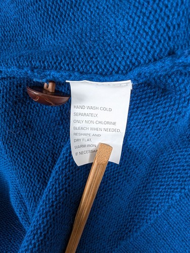 Jeanne Pierre Sweater Women M Blue Cotton Long Sleeve Shawl Neck With Button - Picture 9 of 9