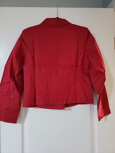Monterey Bay Red Lined Blazer Jacket Women's Ruffle Lapel Size 6 NWT - Picture 3 of 10