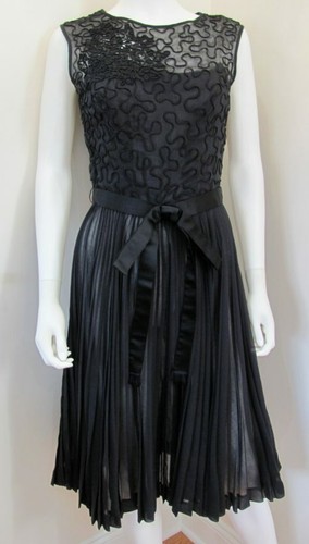VINTAGE 1950s "CARLYE" Soutache & Crystal Pleat CO