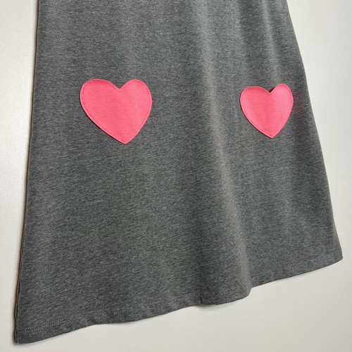 cat and jack Girls Pink Heart Pockets Gray Dress Size L - Picture 6 of 13