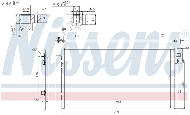 Nissens Condenser 940692 Fits JEEP RENEGADE 1.4 01//14