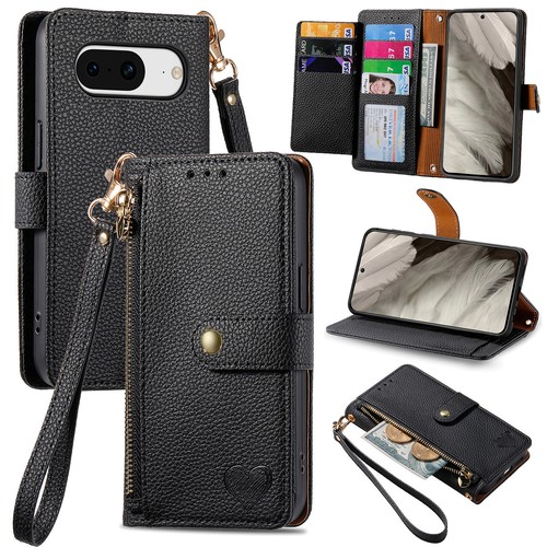 Leather Flip Case Wallet Stand Cover With Strap For Google Pixel 6 6A 7 7A 8 Pro - Picture 13 of 18