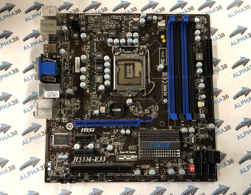 MSI H55M-E33 Intel H55 4x DDR3 RAM Socket 1156 Micro ATX HDMI VGA DVI Mainboard