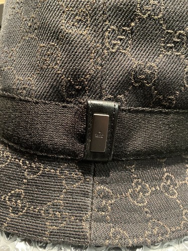 Authentic Gucci Dark Brown Denim Fedora Bucket Hat