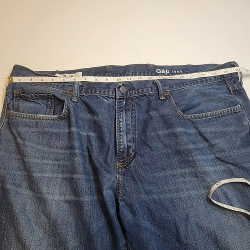 Jean Gap, hommes 44x30 mince, denim bleu foncé, coton, design 5 poches, écu - Photo 8/12