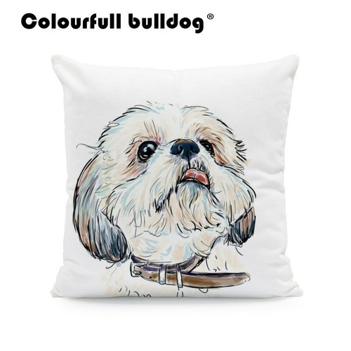 Watercolor Chihuahua French Dachshund Shih Tzu Cushion Pillow Covers - Picture 29 of 29