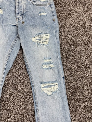 Travis Scott Ksubi Mens Blue Jeans X Stitched Up Chitch Skinny Jeans Size 30 - Picture 8 of 13