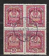 AUSTRIA-1918-ISSUED-IN-THE-TRENTINO-BLOCK-OF-4-SC-N36-USED