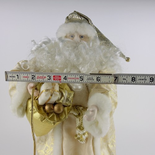 Old World Santa Claus Tree Topper 18” Tall Christmas Decoration Beige Gold Robe - Picture 3 of 15