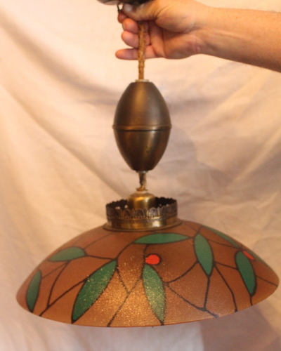 Vintage MCM Lighting Flying Saucer UFO Retractable Hanging Lamp light fixture - Picture 22 of 22