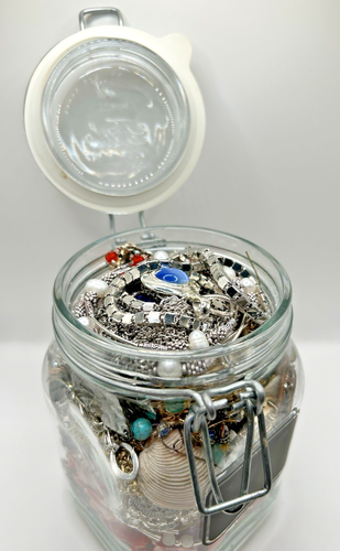 Mystery Schmuck Glas Set - 5 Pfund von Vintage bis jetzt - sauber alles tragbar - gebraucht - Bild 8 von 12