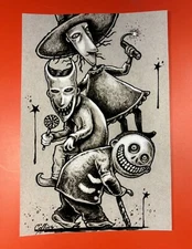 Nightmare Before Christmas Lock Shock and Barrel Art 4x6 Sticker