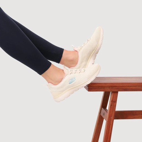 SKETCHERS Donna Comodo Facile Slip-On SUMM NNT Passeggio Sport Trainer-UK 3-8 - Foto 3 di 10