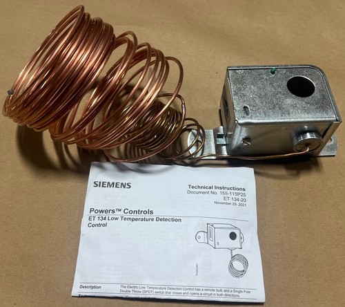 SIEMENS 134-1511 LOW TEMP CUTOUT CONTROL, 35° TO 45° RANGE, 40PN34, NEW! - Picture 2 of 6