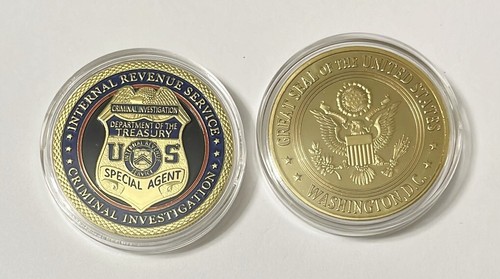 DIPARTIMENTO DEL TESORO IRS moneta sfida agente speciale 40mm nuova! - Foto 3 di 3