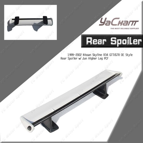 PCF OE Rear Spoiler Wing w/J Higher Leg For 99-02 Nissan Skyline R34 GTT/GTR - Picture 1 of 22