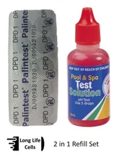 Test kit refill set 2 in 1 pH test solution 2 and DPD1 x20 tablets water balance