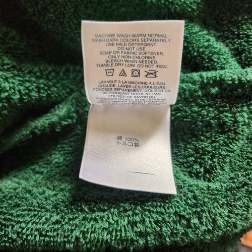 LANDS' END Green Men's Turkish Terry Belt Bath Robe S Pockets 100% Cotton - Bild 16 von 20