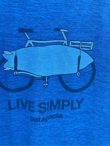 Patagonia Long Sleeve Kids Shirt 14 Live Simply Blue Bicycle Bike Breathable - Picture 8 of 12