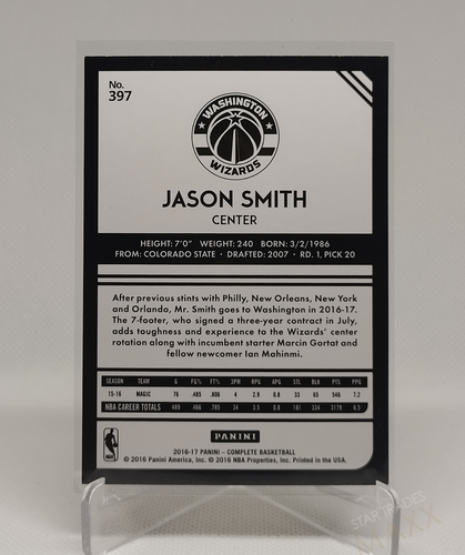 2016 JASON SMITH #397 PANINI COMPLETE WIZARDS NBA BASKETBALL - Picture 2 of 2