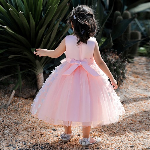 Flower Wedding Baby Girls Toddler Baptism Birthday Bow Lace Princess Party Dress - Picture 18 of 24