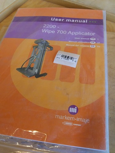 Manual de usuario aplicador Markem imaje 2200 Wipe 700 - Imagen 1 de 6