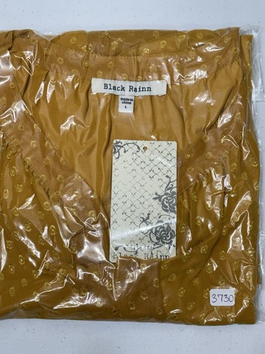 Black Rainn Women’s Mustard Polka Dot Round Neck Long Sleeve Comfort Blouse L - Picture 10 of 10