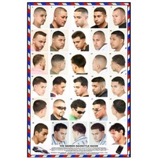 BARBER SALON BEAUTY SPA 24"X36" HAIR STYLE CUT DESIGN POSTER ADULT MEN