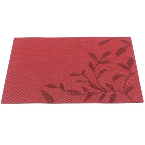 PVC Woven Vinyl Non-slip waterproof Moist Heat-Resistant Red Placemats 6 Piec... - Picture 7 of 9