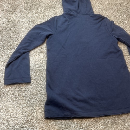 James Perse Hoodie Women Size 1 Navy V-Neck Cotton Linen Blend Pullover - Picture 15 of 20